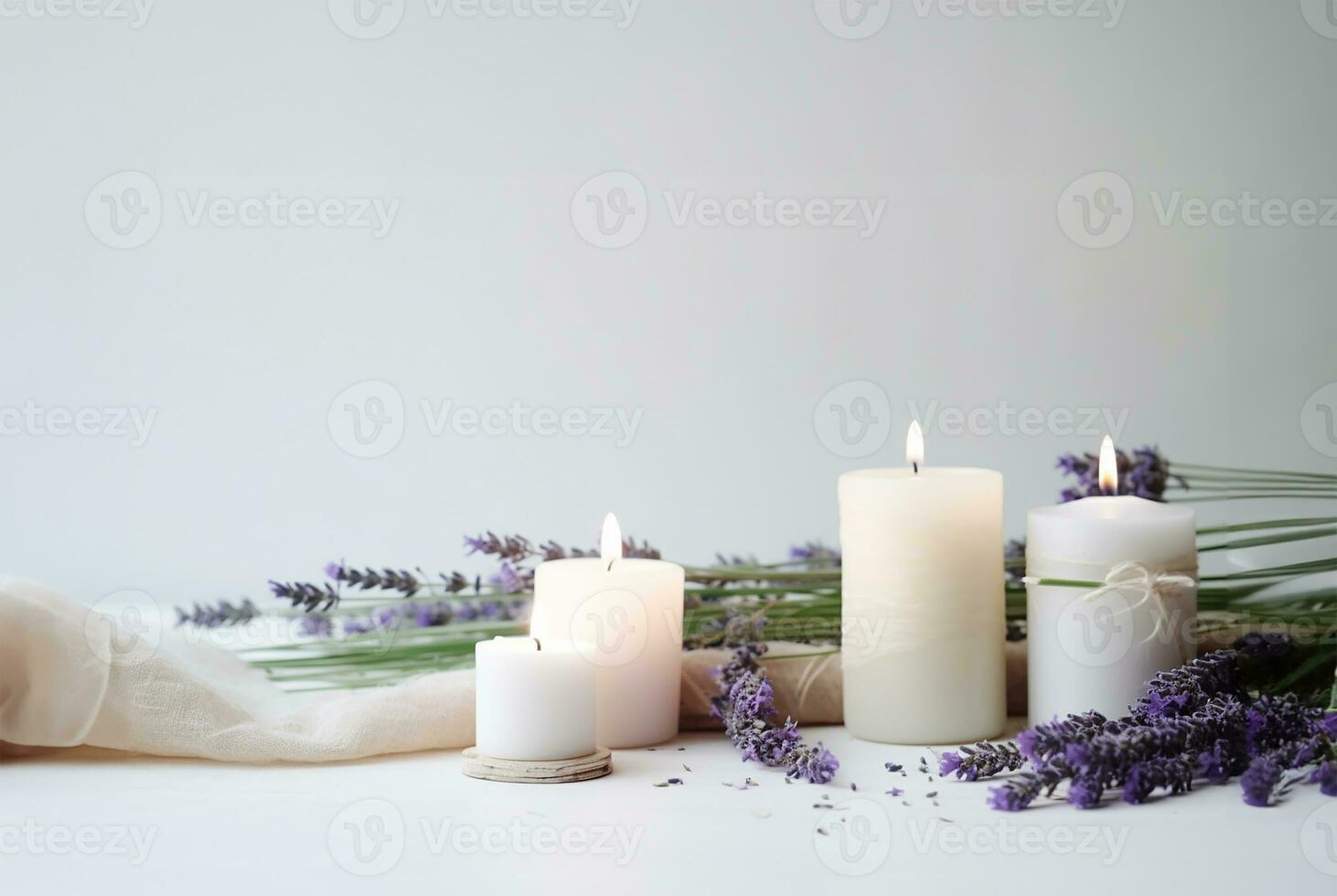 collection of scented candles. AI Generated photo