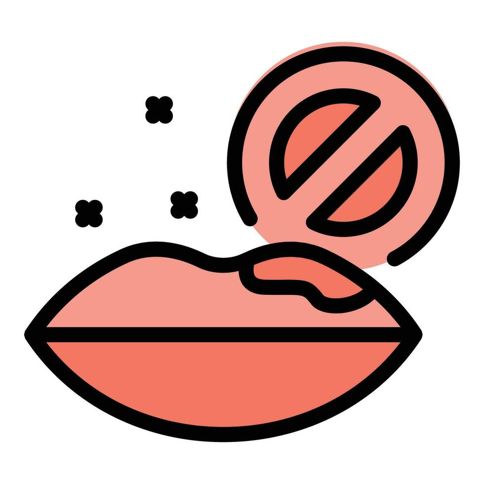 labios piel problema icono vector plano