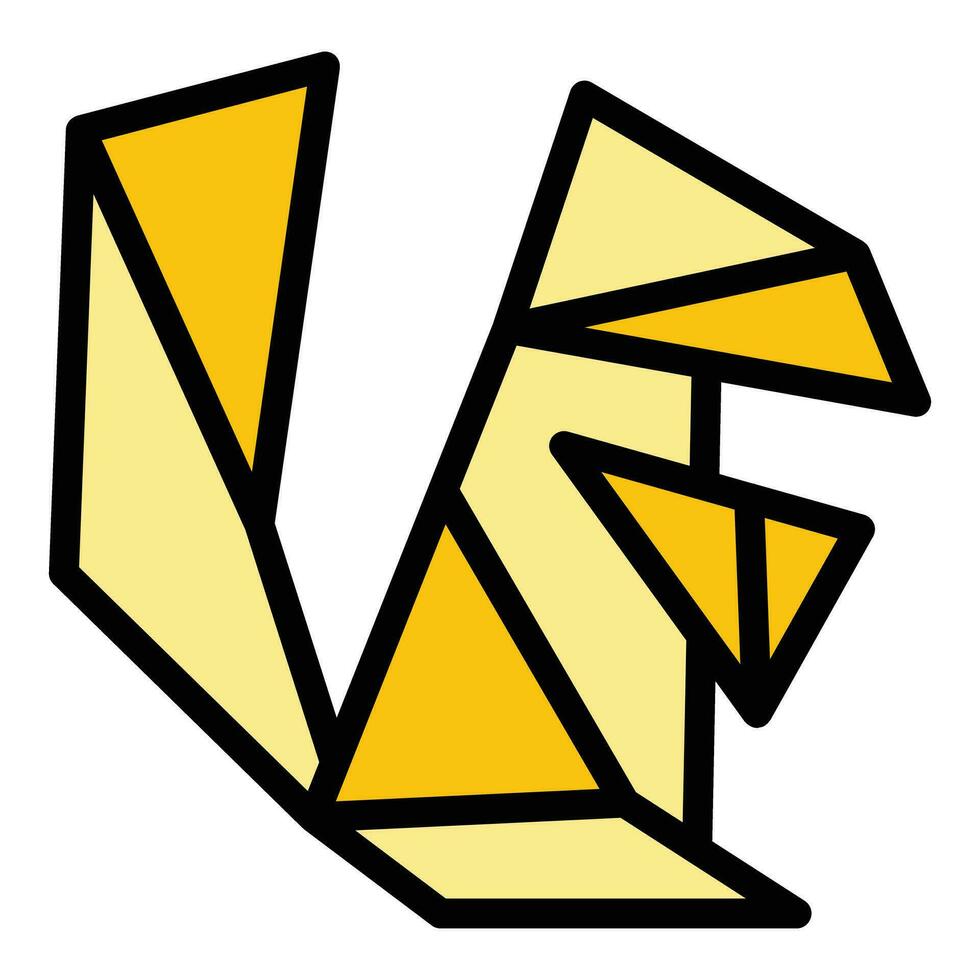 Origami squirrel icon vector flat