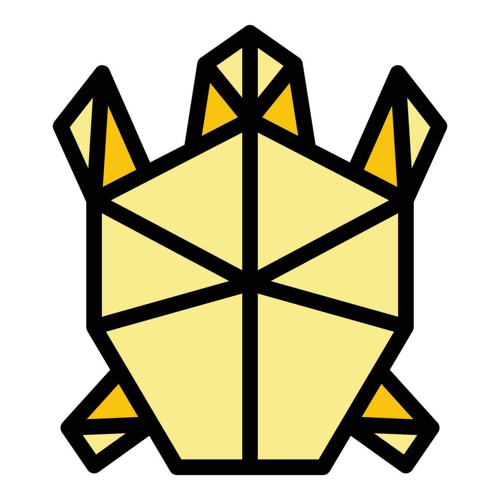 Turtle origami icon vector flat