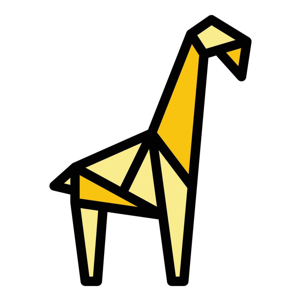 origami jirafa icono vector plano