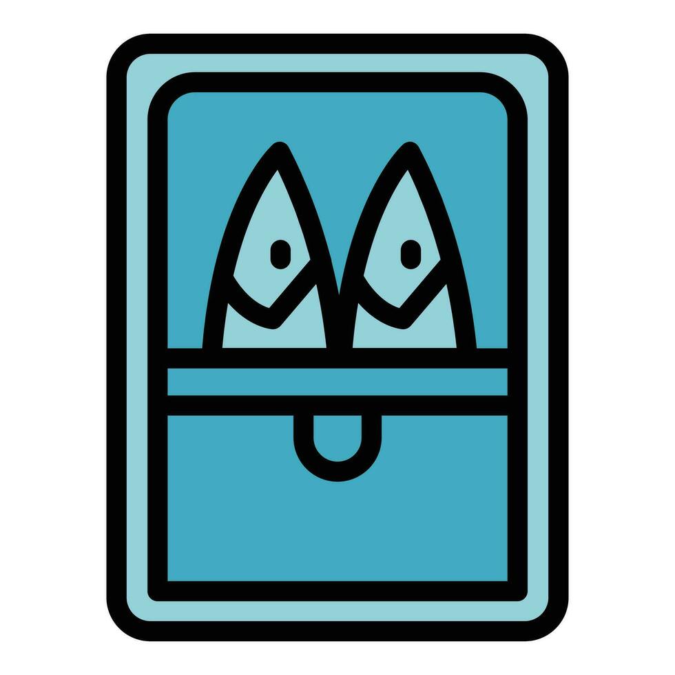 Herring tin can icon vector flat