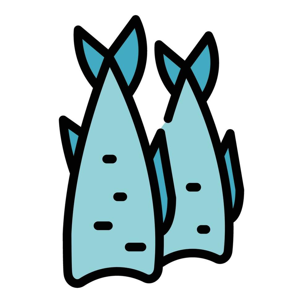 Smoked herring icon vector flat