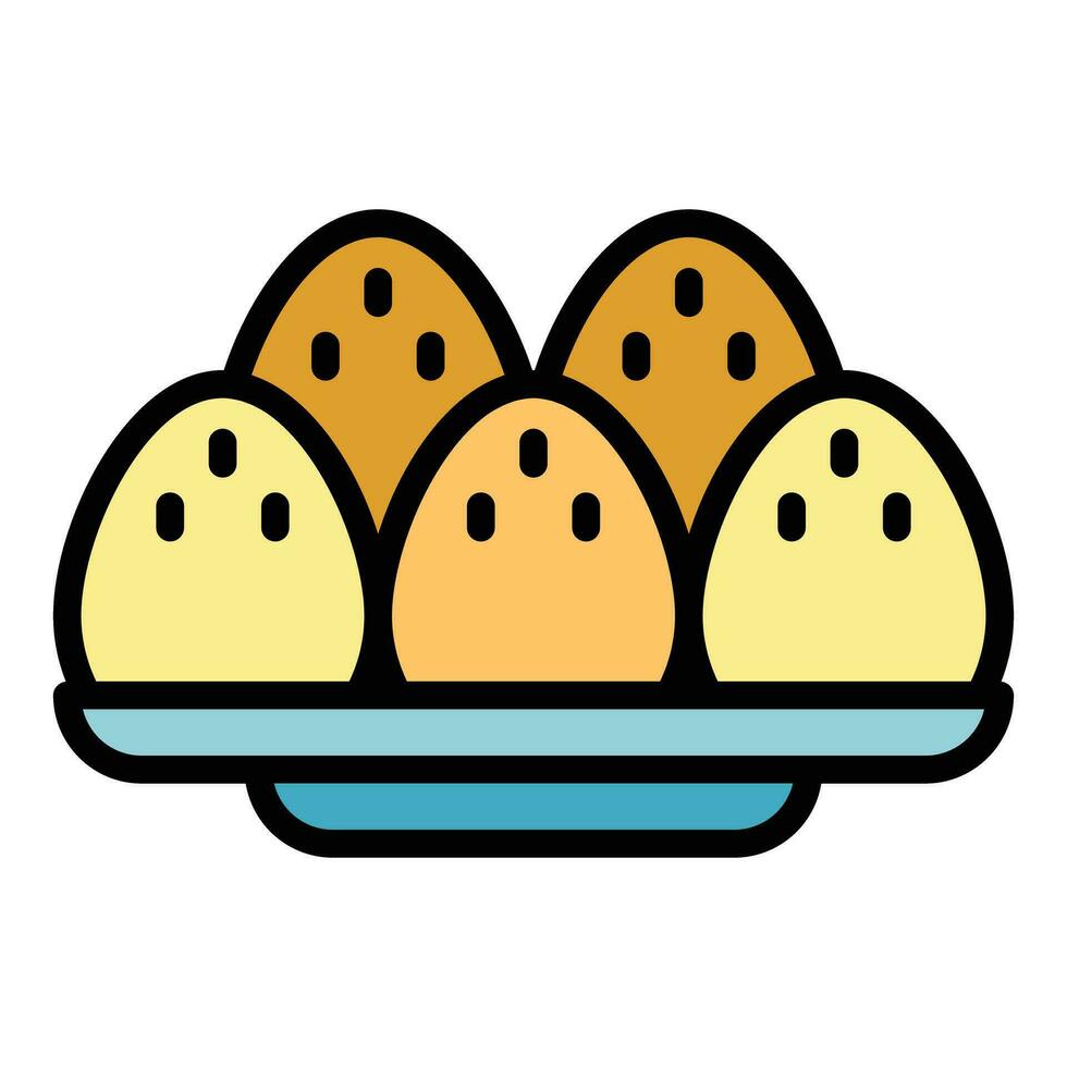 Cooked egg icon vector flat