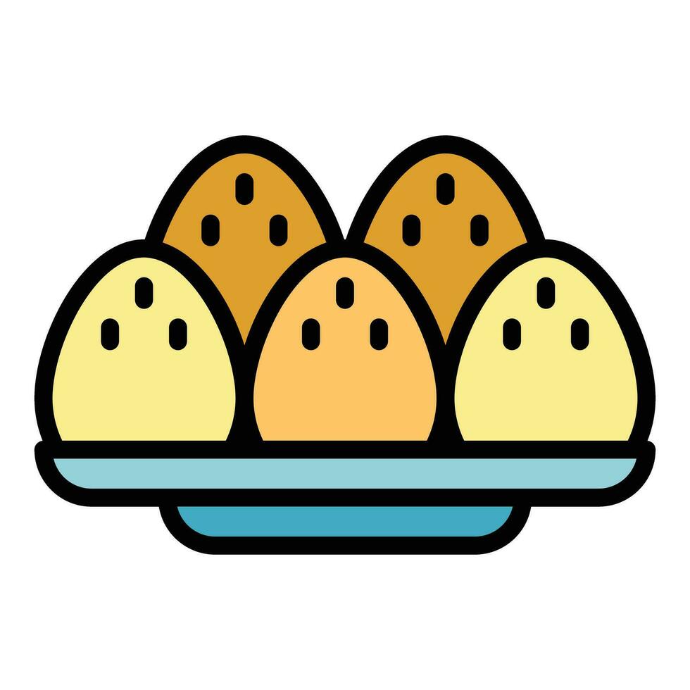 Cooked egg icon vector flat