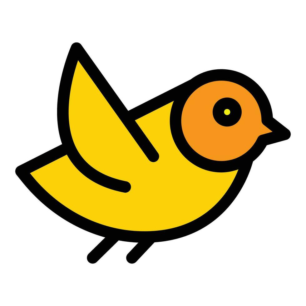 Fly cute sparrow icon vector flat