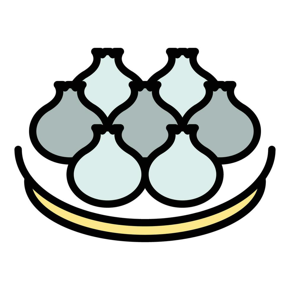 panadería baozi icono vector plano