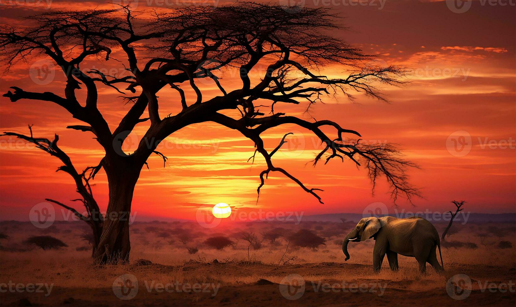 a lone elephant. AI Generated photo