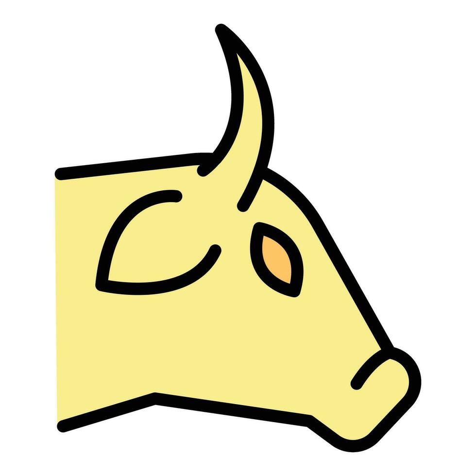 vaca cabeza icono vector plano