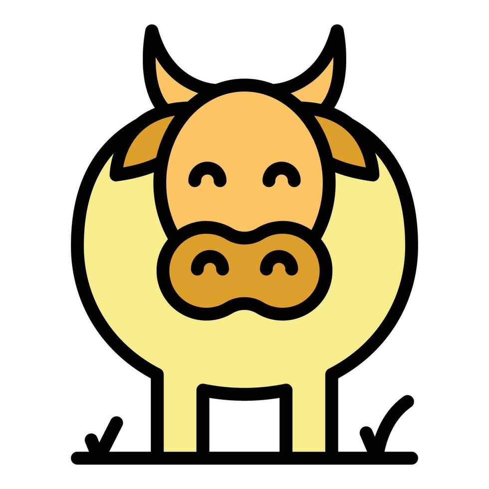 Dairy cow icon vector flat