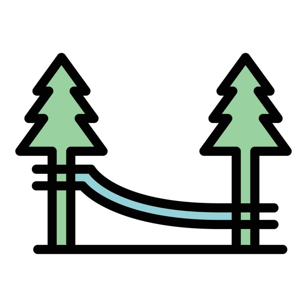 bosque cuerda escalada icono vector plano