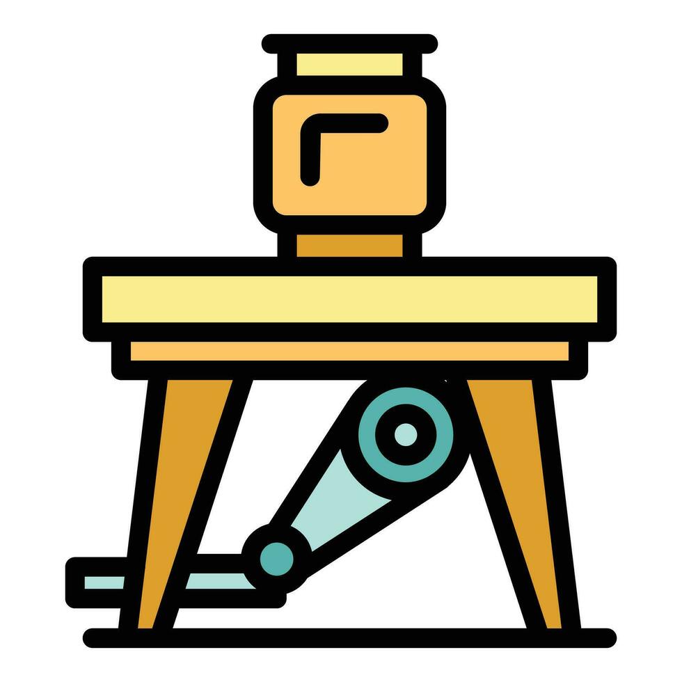 Pottery wheel table icon vector flat