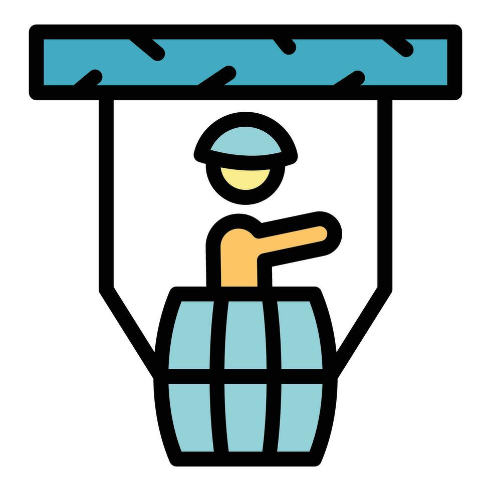 Rope park barrel icon vector flat