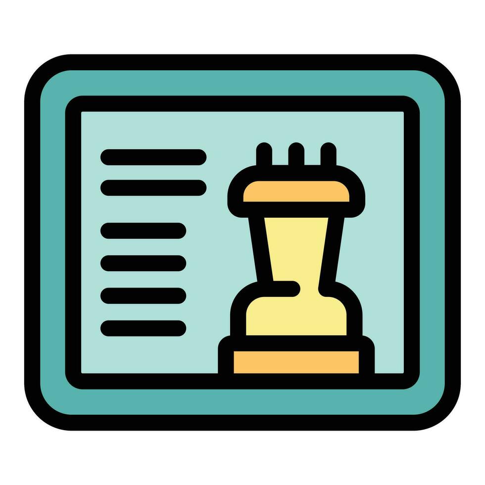 Tablet online chess icon vector flat