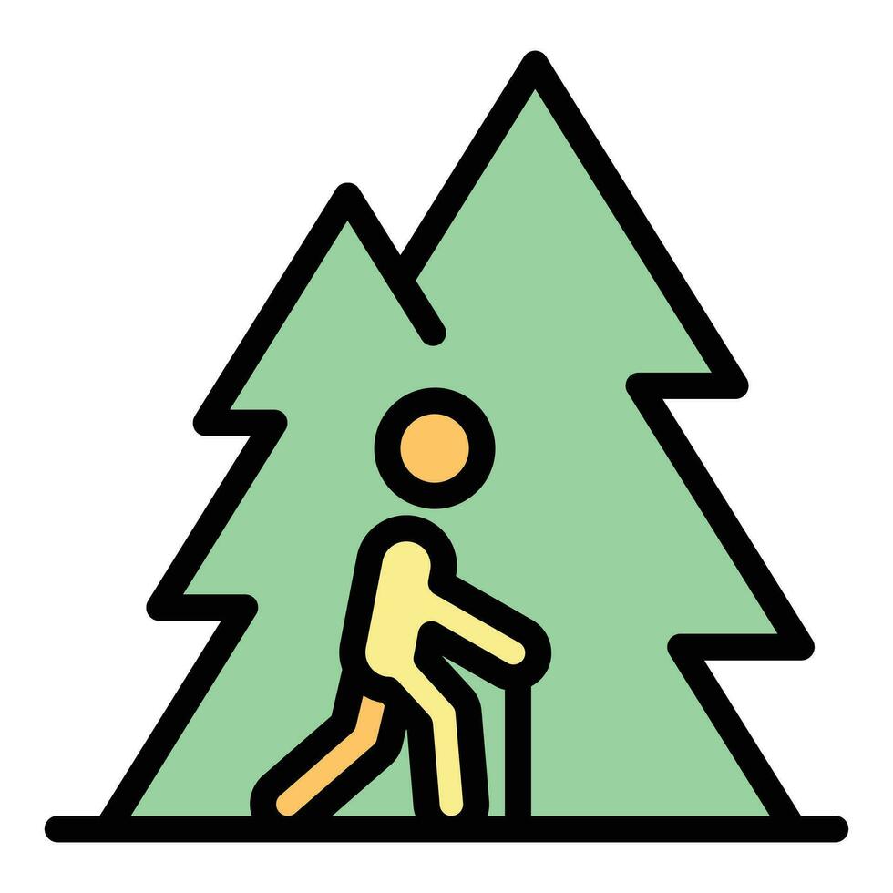 Extreme forest icon vector flat