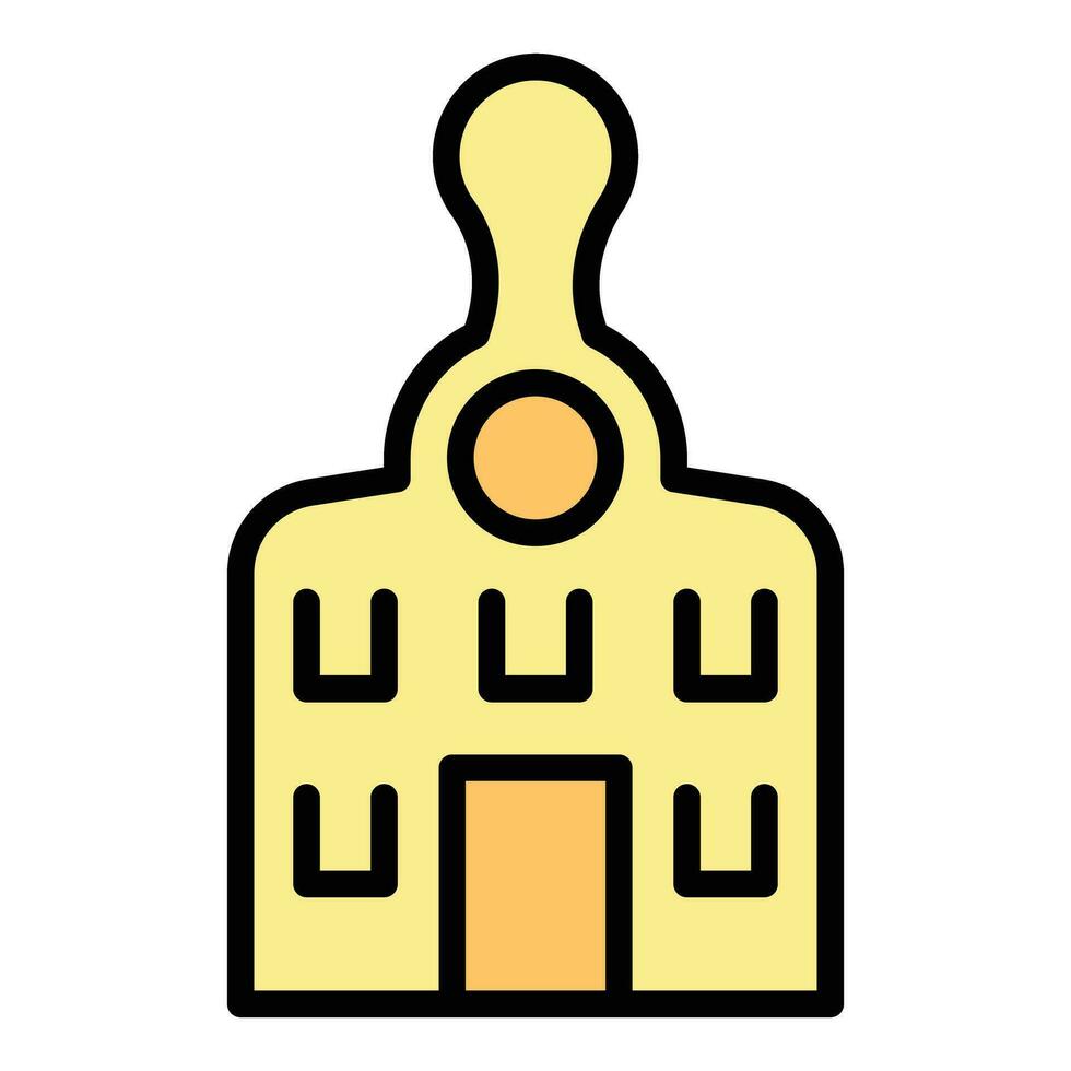 Old city building icon vector flat