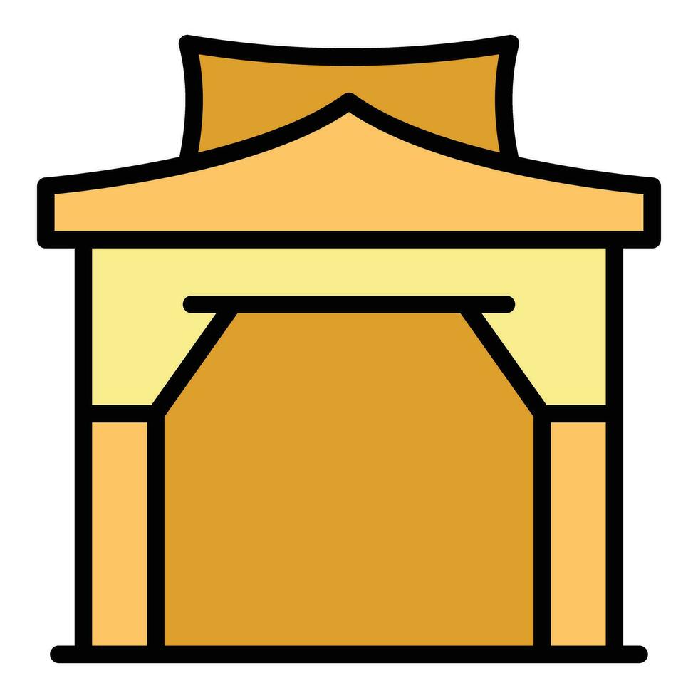 Asia arch icon vector flat