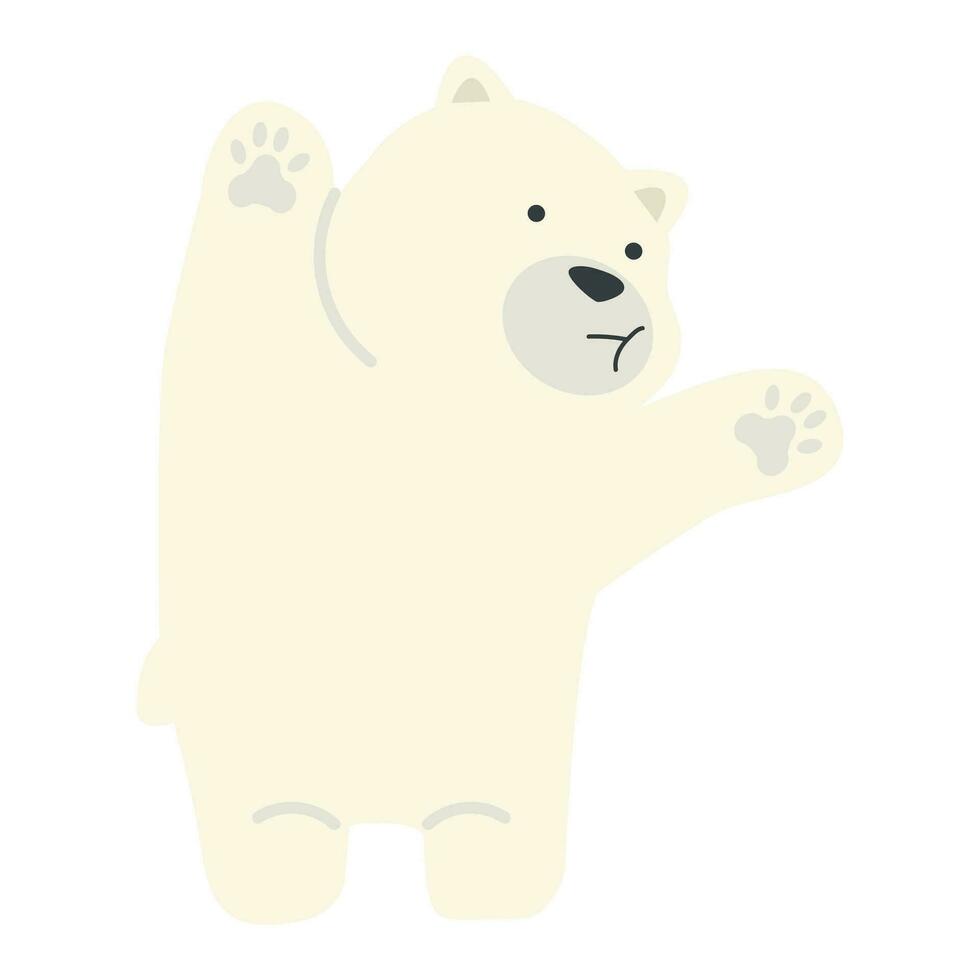 Cute polar bear cartoon flat vector