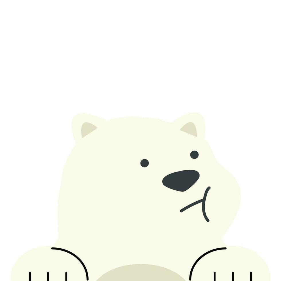 Cute polar bear cartoon icon vector