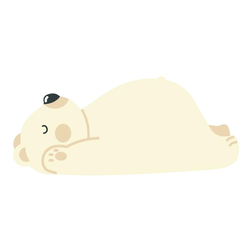 linda polar oso dormido dibujos animados vector