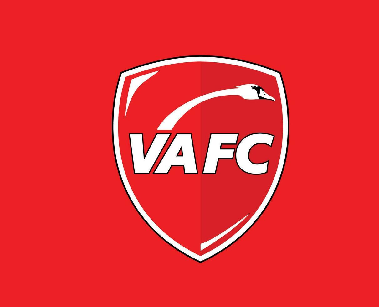 valenciennes fc club símbolo logo liga 1 fútbol americano francés resumen diseño vector ilustración con rojo antecedentes