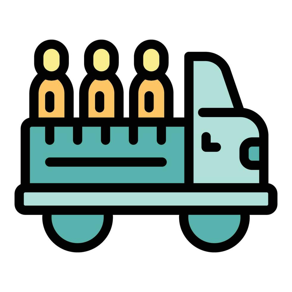 Truck migration icon vector flat