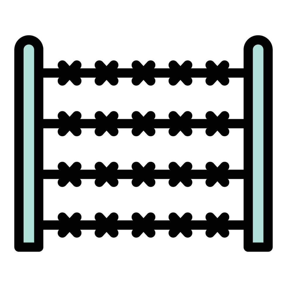 Border fence icon vector flat