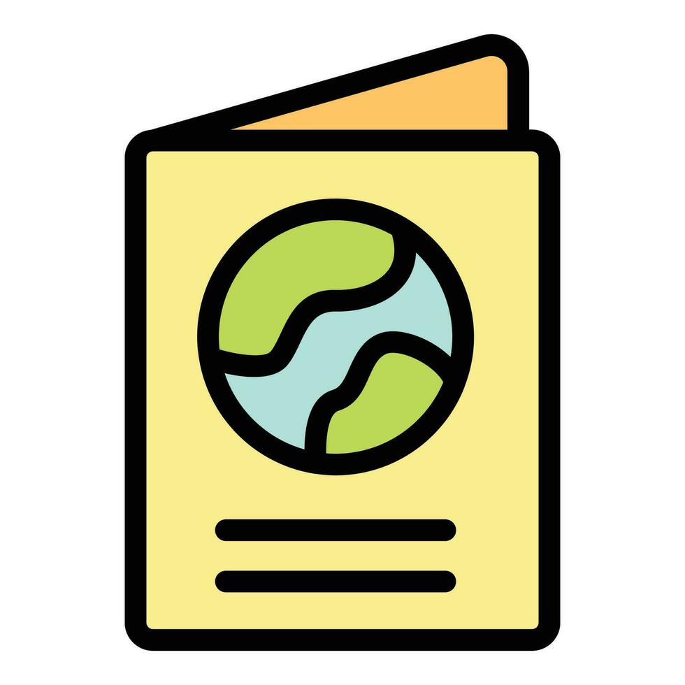 Migrant passport icon vector flat
