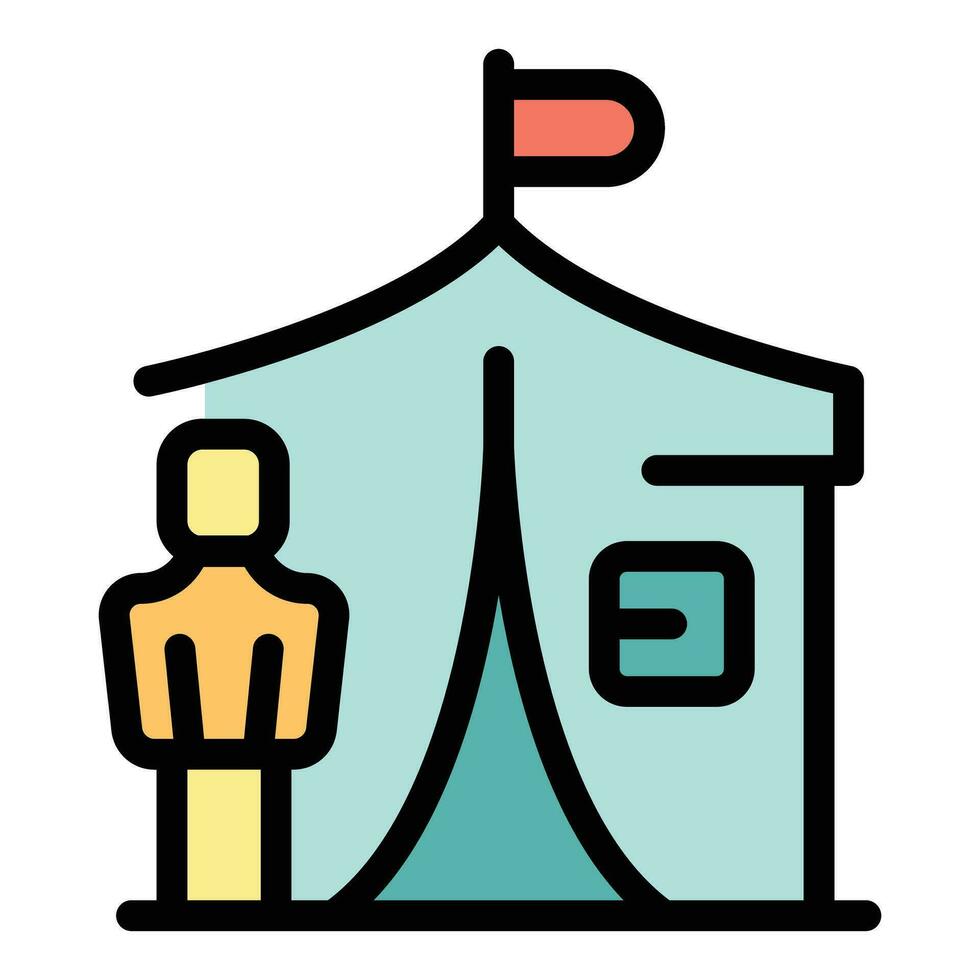 Tent asylum icon vector flat