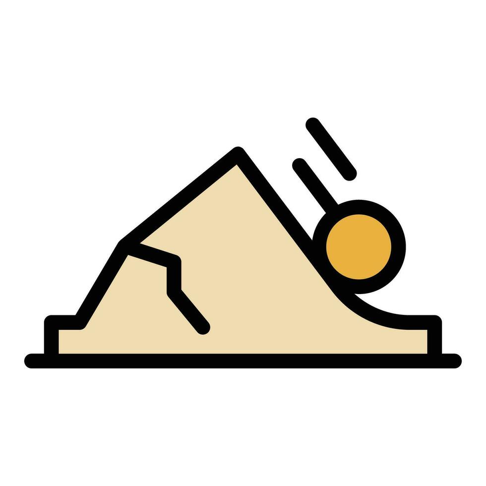 Winter mountain icon vector flat