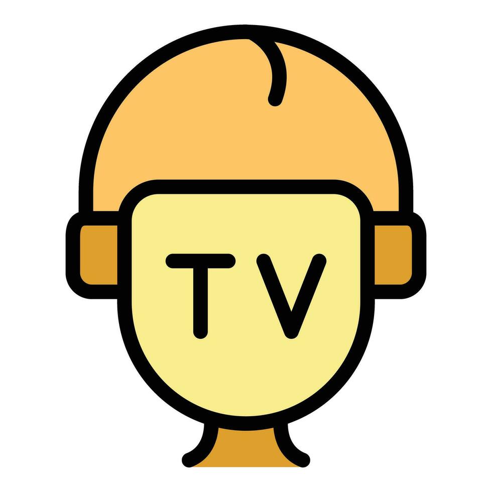 televisión reportero icono vector plano