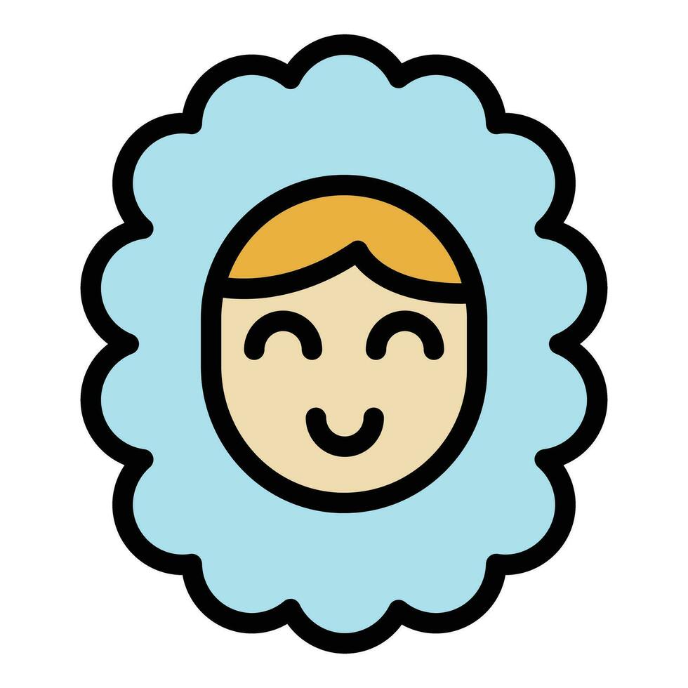 Eskimo smiling girl icon vector flat