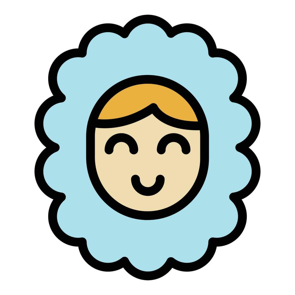 Eskimo smiling girl icon vector flat