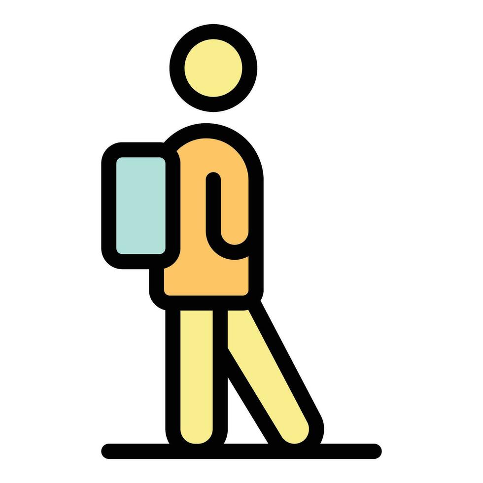 Migrant man icon vector flat