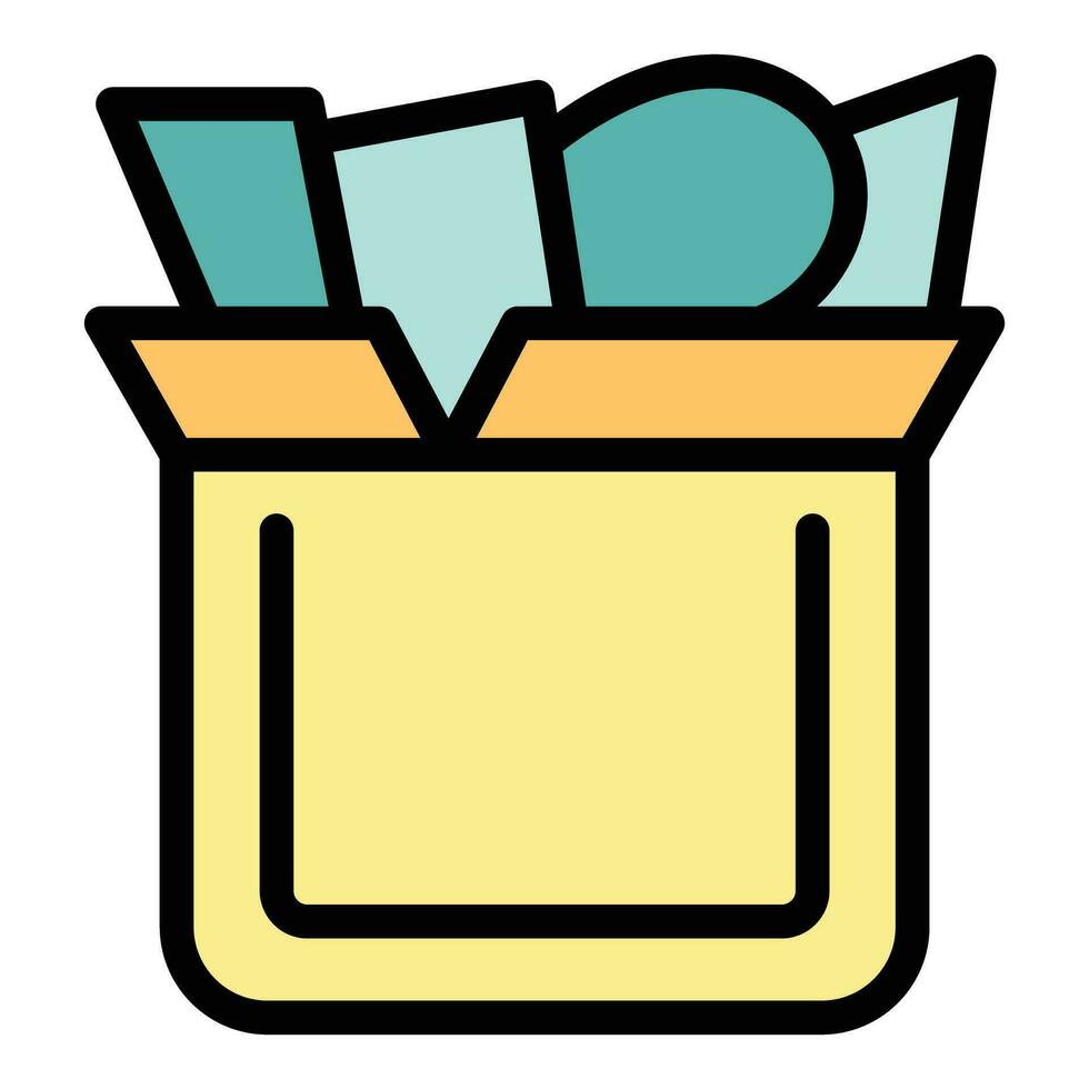 Donation box icon vector flat