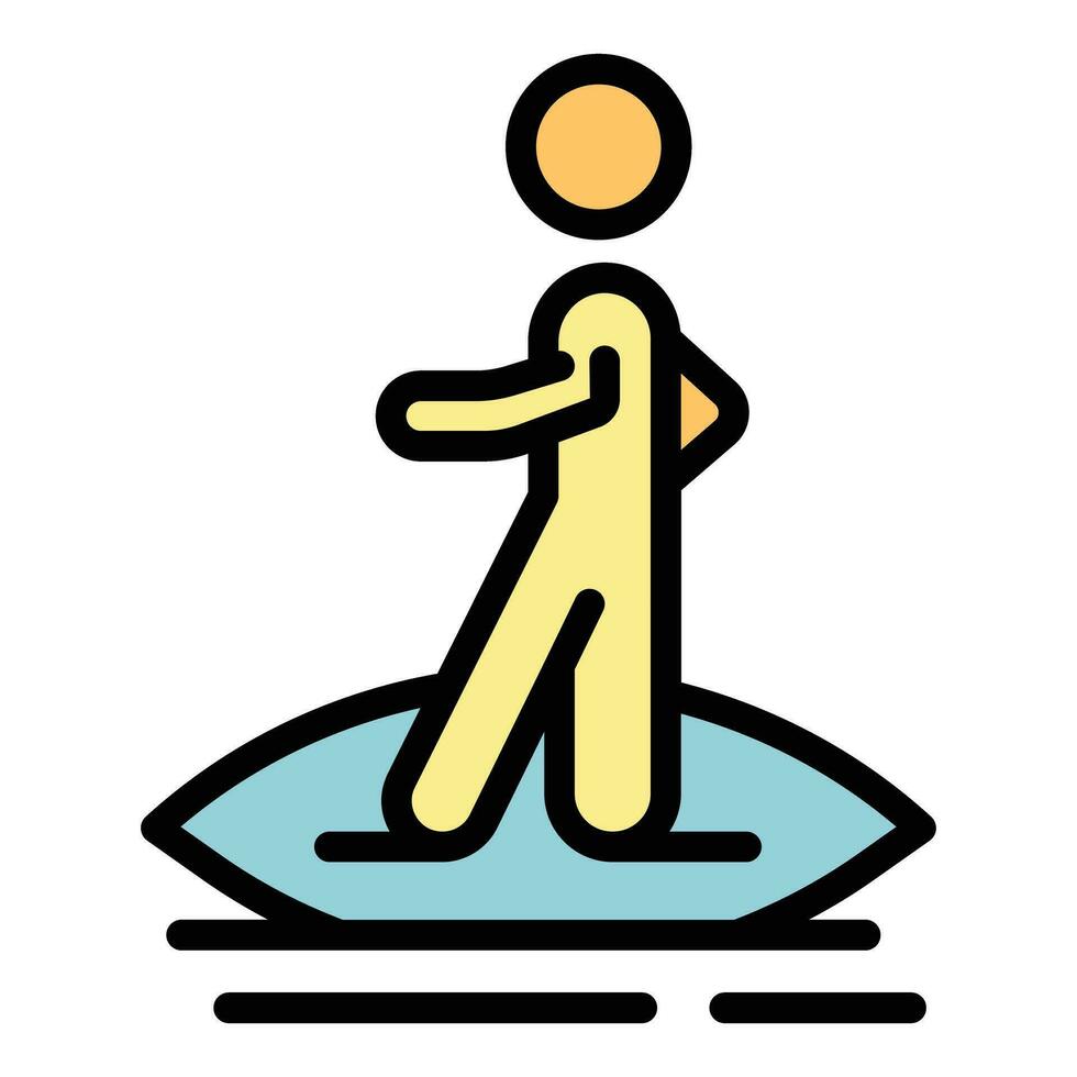 Safe beach surf icon vector flat