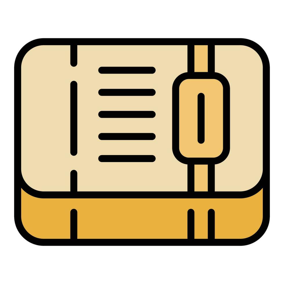 Museum label icon vector flat