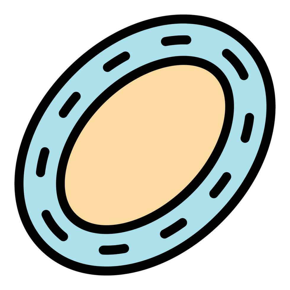 Oval racetrack icon vector flat