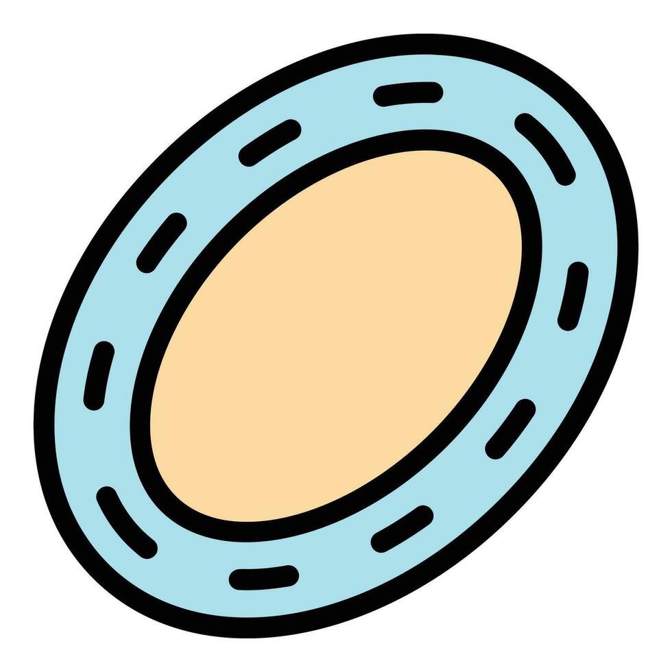 Oval racetrack icon vector flat