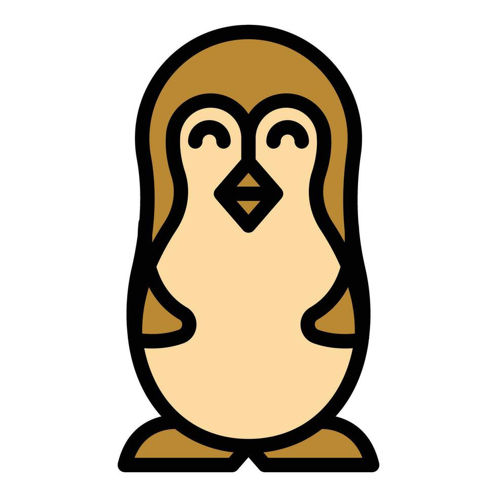 Zoo penguin icon vector flat