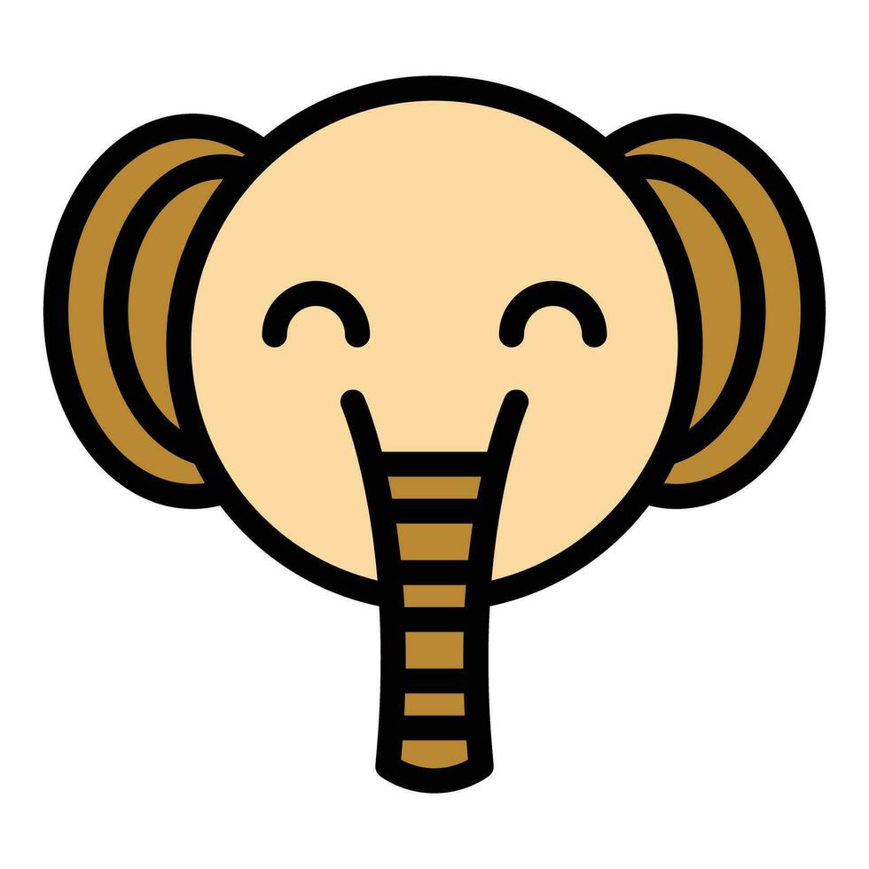 Zoo elephant icon vector flat