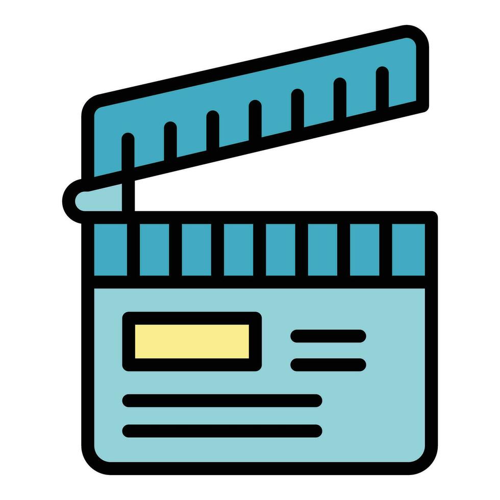 Video clapper icon vector flat