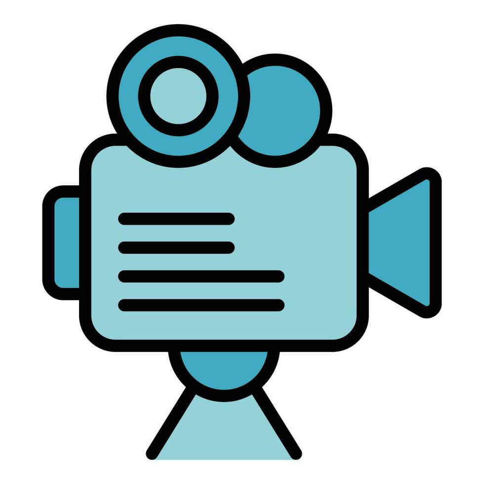 Cinema reel camera icon vector flat