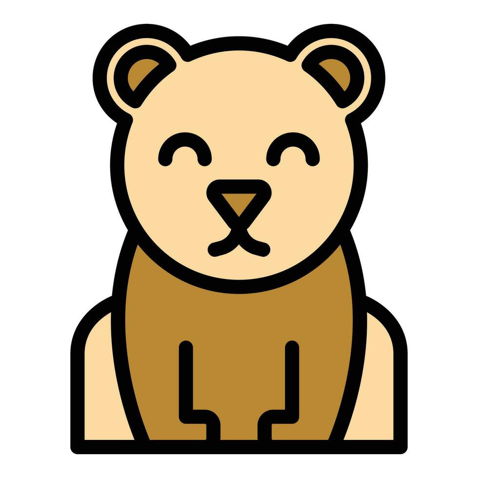 Zoo bear icon vector flat