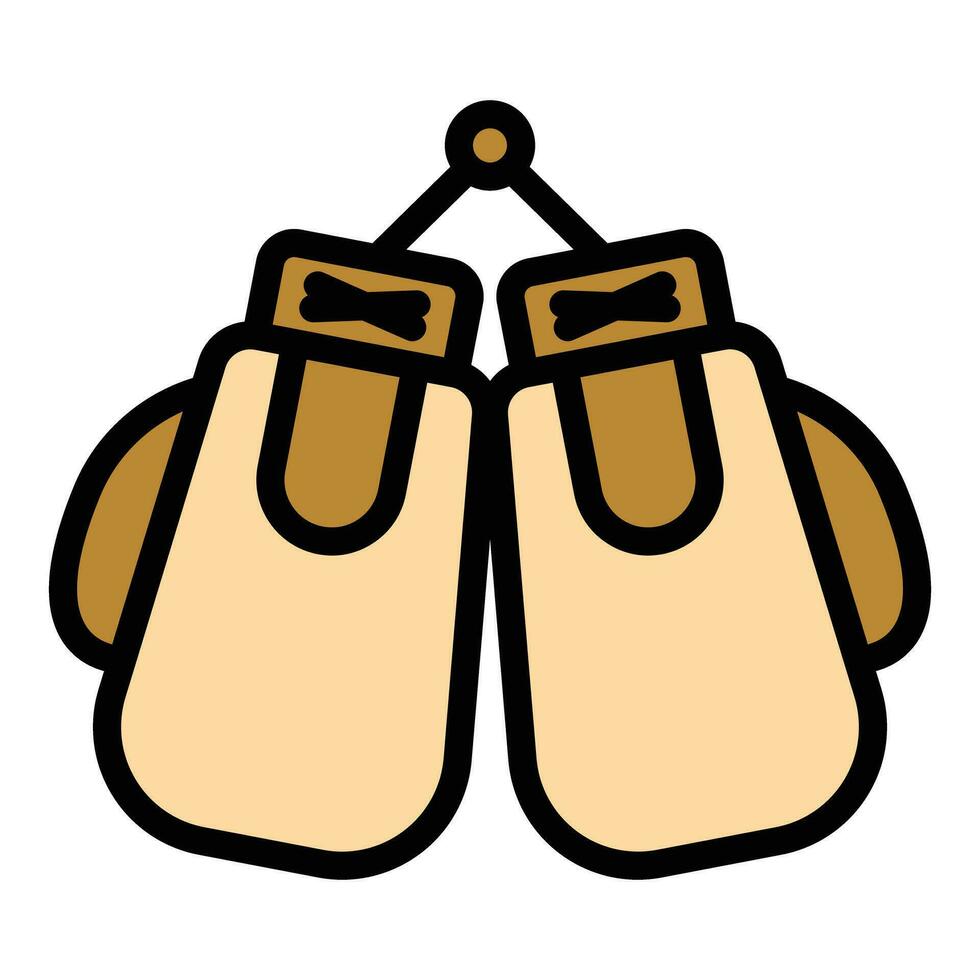 Gym box gloves icon vector flat