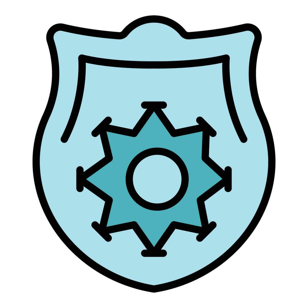Police badge icon vector flat