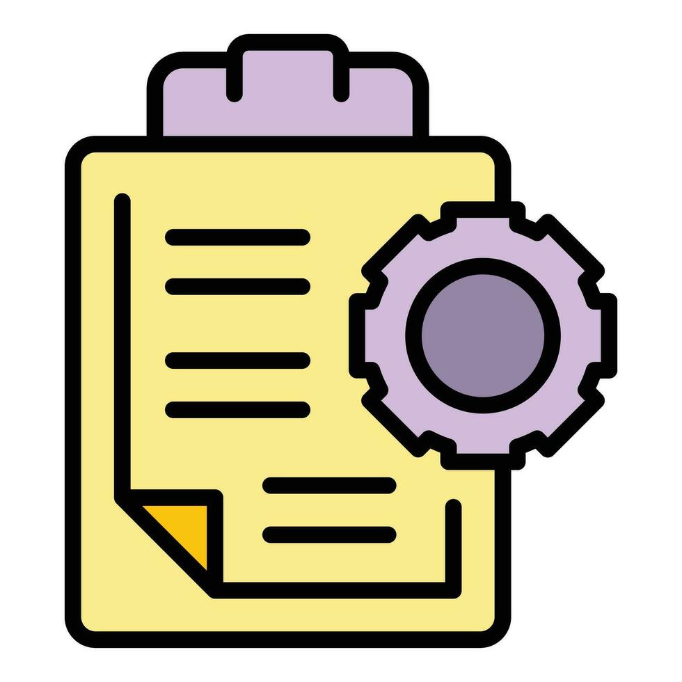 Gear clipboard icon vector flat