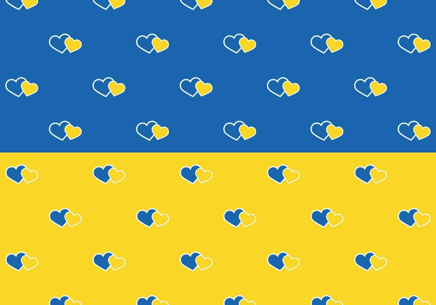 Background with hearts with blue and yellow colors of Ukraine vector