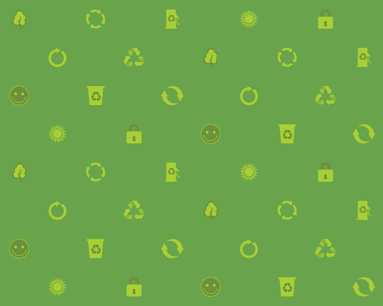 Vector illustration pattern with ecologic symbols