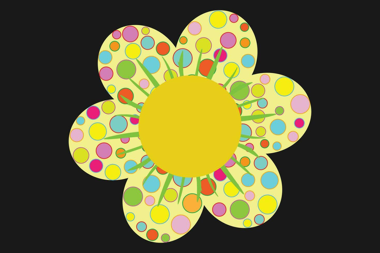 Large flower made with colored dots for textiles or other industrial uses vector